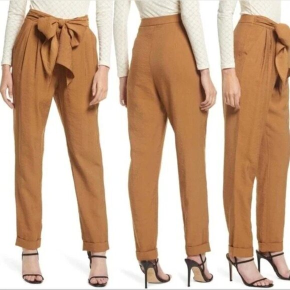 Lulus Pants - Lulus Tie Front Trouser Pants Brown Size Medium